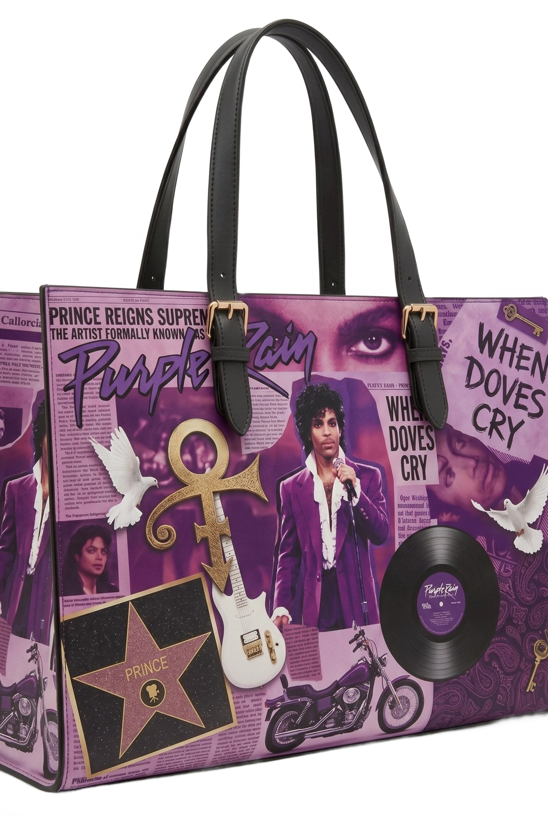 Prince Purple Rain collage handmade tote bag