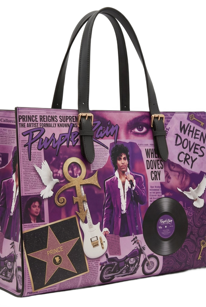 Prince Purple Rain collage handmade tote bag