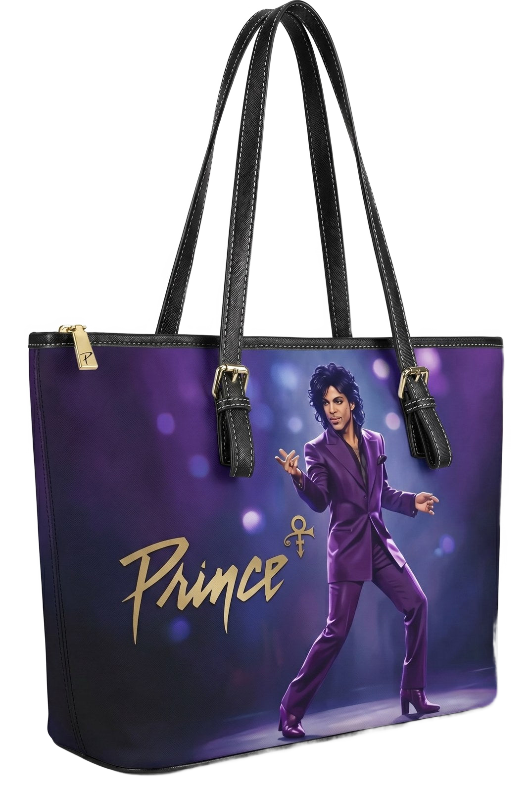 Prince black stage handmade tote bag